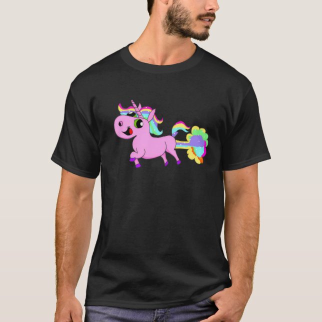Camiseta Arco-íris de Unicórnio (Frente)