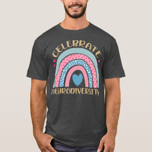 Camiseta Arco-Íris Design Neurodiversity Autism Aceitação A