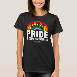 Camiseta Arco-íris Deus Orgulho Ele Cumpre Suas Promessas G