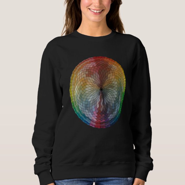 Camiseta Arco-Íris Digital Desenho Da Mão Da Roda A Cor (Frente)