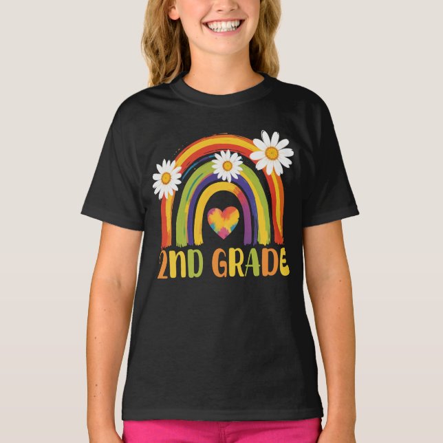 Camiseta Arco-Íris do 2º ano Volta ao segundo escolar (Frente)