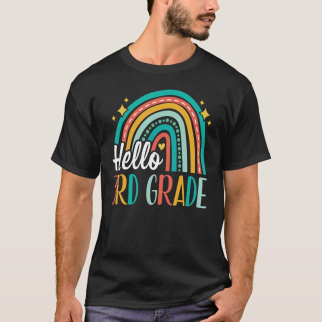 Camiseta Arco-Íris do 3º ano para Professores Raparigas Fi (Frente)