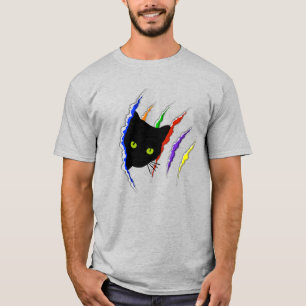 Camiseta Arco-íris do proprietário do gato do orgulho gay