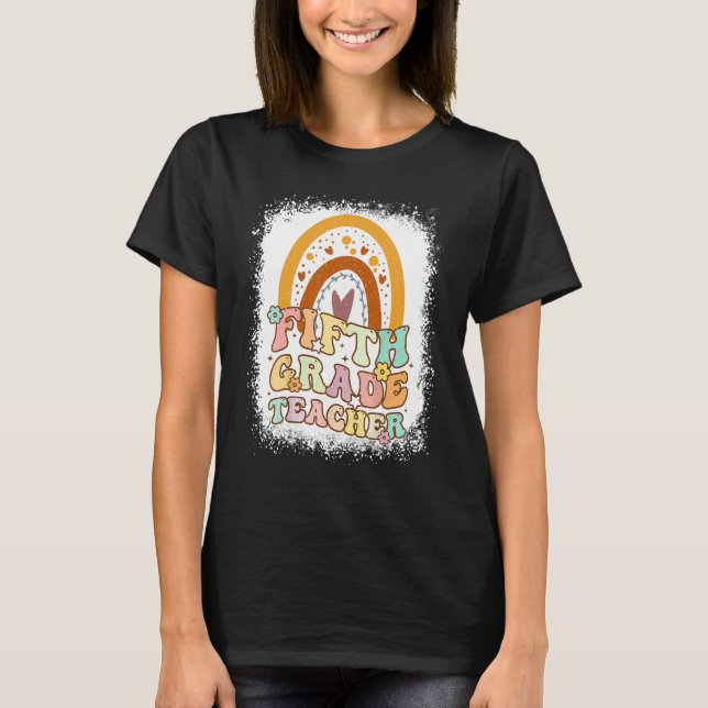 Camiseta Arco-Íris Do Quinto Grau Branqueado De Volta À Esc (Frente)