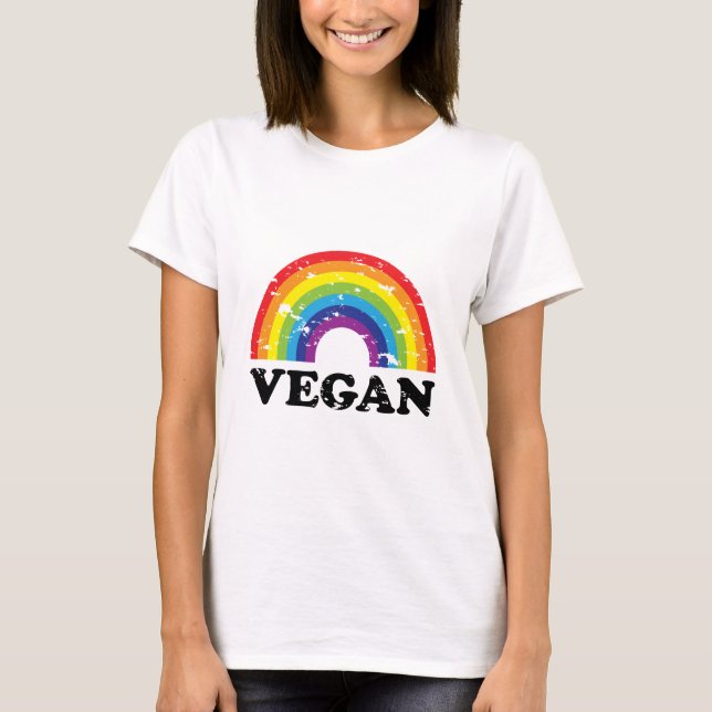 Camiseta Arco-íris do Vegan (Frente)