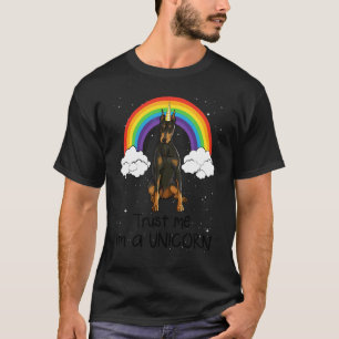 Camiseta Arco-íris Doberman Pinscher Confie Em Mim Eu Sou U