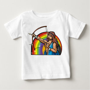 Camiseta arco-íris dos anos 80 com arqueiro do Sagitário