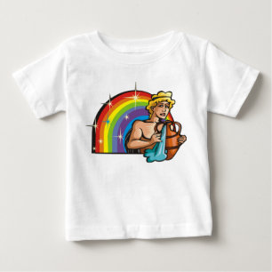 Camiseta Arco-íris dos anos 80 com Homem de Aquário com Vas