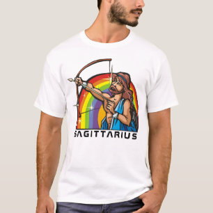 Camiseta Arco-íris dos anos 80 com Sagittarius Archer