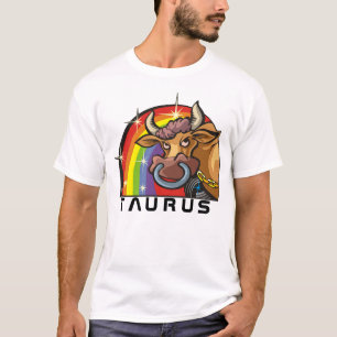 Camiseta Arco-íris dos anos 80 com Taurus Bull