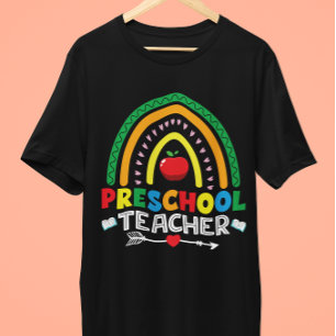 Camiseta Arco-Íris e Apple Pré-Escolar Gráfico