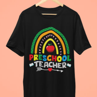 Camiseta Arco-Íris e Apple Pré-Escolar Gráfico