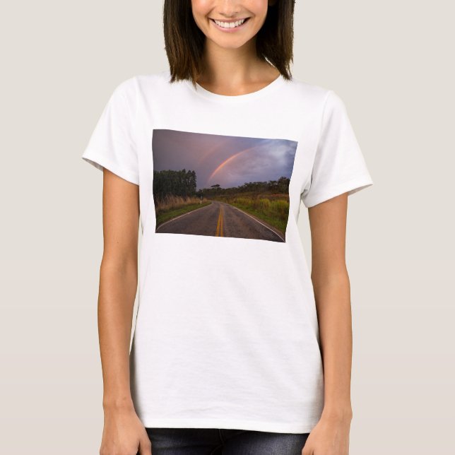 Camiseta Arco-íris e estrada (Frente)