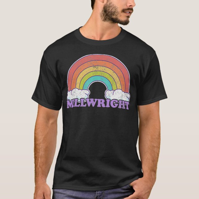 Camiseta Arco-Íris e Nuvens de Millwright (Frente)