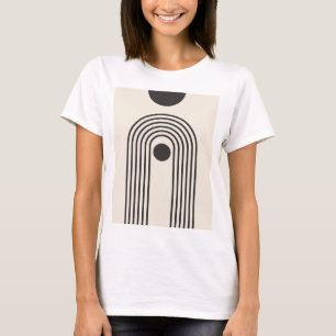 Camiseta Arco-íris e Sol, Arte Geométrica Abstrata Boho