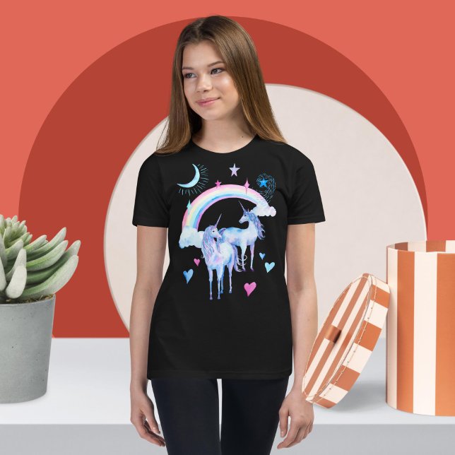 Camiseta Arco-íris e unicórnios (Criador carregado)