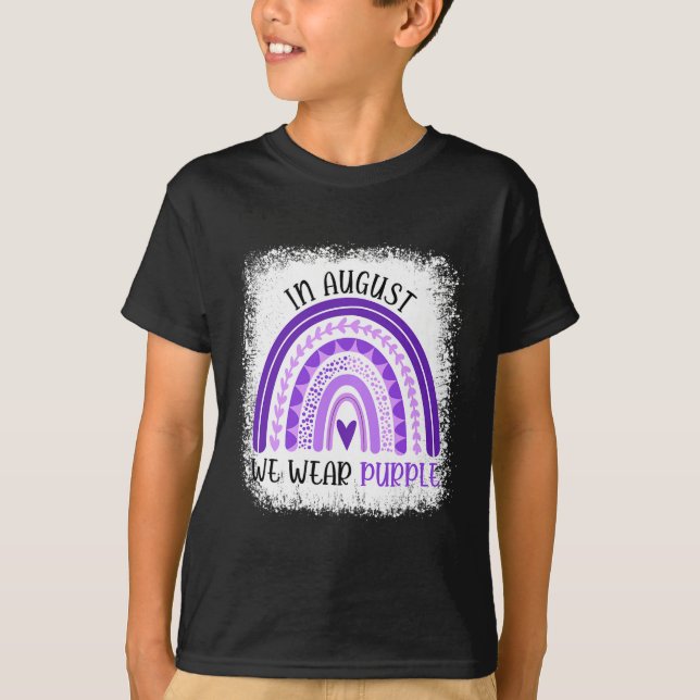 Camiseta Arco-íris Em Agosto Usamos Roxo Conscientização So (Frente)