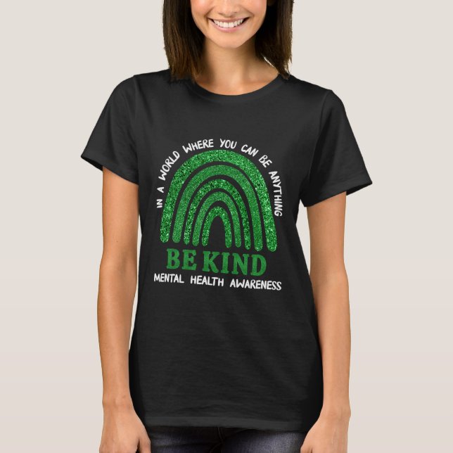 Camiseta Arco-íris Em Maio Usamos Verde Conscientização da  (Frente)