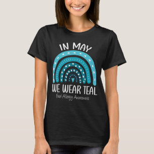 Camiseta Arco-Íris Em Maio Vestimos Consciência da Alergia