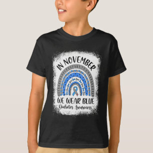 Camiseta Arco-Íris Em Novembro Nós Vestimos Awarenes Azul D