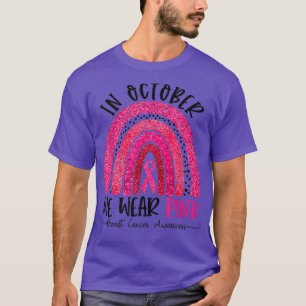 Camiseta Arco-Íris Em Outubro Nós Vestimos Cancer Rosa Em G