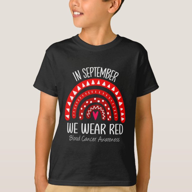 Camiseta Arco-íris Em Setembro Nós Usamos Vermelho Conscien (Frente)