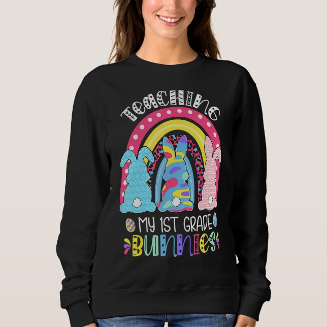 Camiseta Arco-Íris Ensinando Meu Páscoa De Bunnies Da Série (Frente)