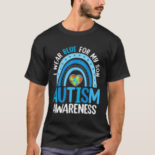 Camiseta Arco-Íris Eu Visto Azul Para O Meu Filho Consciênc