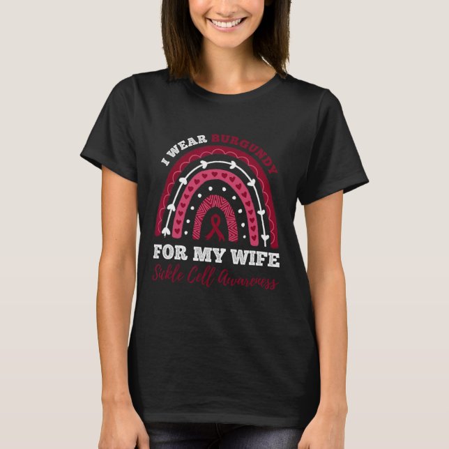 Camiseta Arco-Íris Eu Visto Borgonha Para Minha Esposa Célu (Frente)