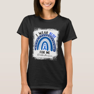 Camiseta Arco-Íris Eu Visto Fita Azul Para Mim T1d Diabetes