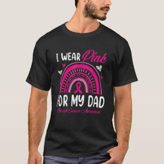 Camiseta Arco-Íris Eu Visto Rosa Para Meu Cancer De Mama Pa