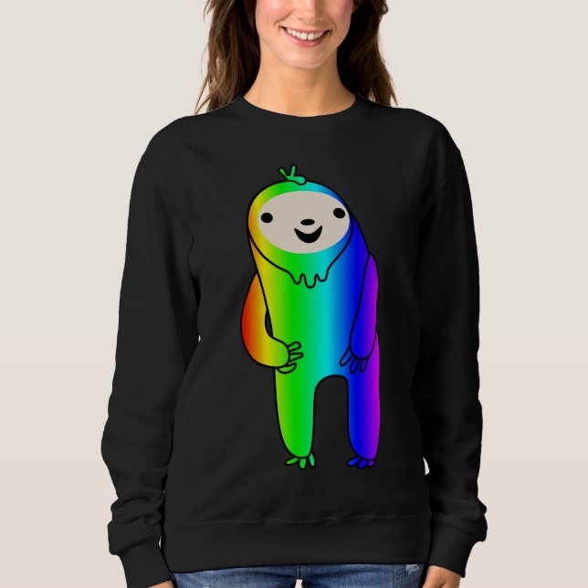 Camiseta Arco-Íris excitado Sloth (Frente)