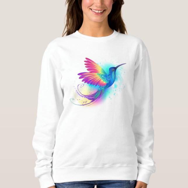 Camiseta Arco-Íris Exótico Hummingbird (Frente)