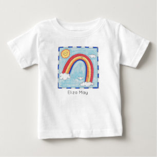 Camiseta Arco-íris Feliz Personalizado