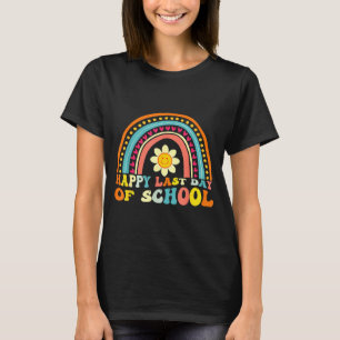 Camiseta Arco-íris feliz último dia de aula para professor 