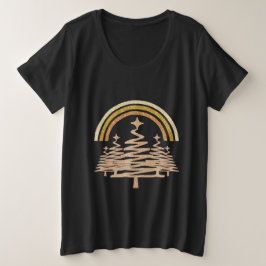 Camiseta Arco-Íris Festivo Dourado Estimulando Árvores-Alvo