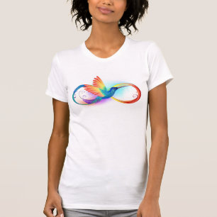Camiseta Arco-íris Hummingbird com símbolo Infinito