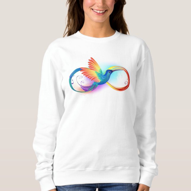 Camiseta Arco-íris Hummingbird com símbolo Infinito (Frente)