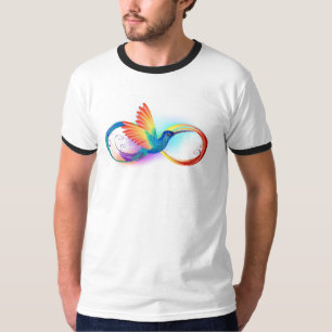 Camiseta Arco-íris Hummingbird com símbolo Infinito