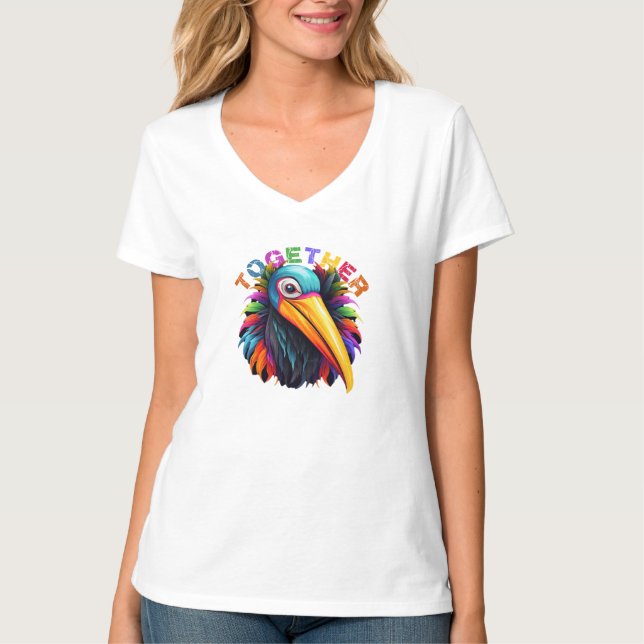 Camiseta Arco-Íris Inspiracional Positivo e Inclusivo (Frente)
