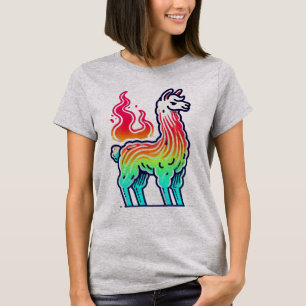 Camiseta Arco-Íris Lama Flame