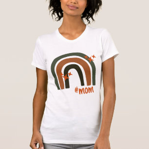 Camiseta Arco-Íris Laranja Verde-Boêmico Personalizado #mãe