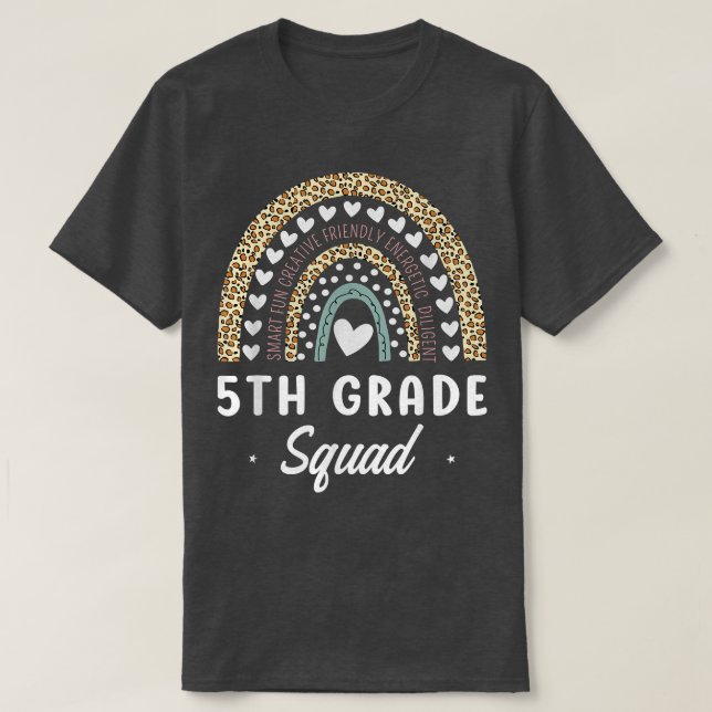 Camiseta Arco-Íris Leopardo 5 De Volta Aos Professores  (Frente do Design)
