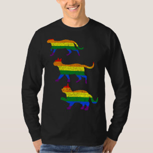 Camiseta Arco-íris Lgbt Orgulho Gay Gato Queer Igualdade Lg