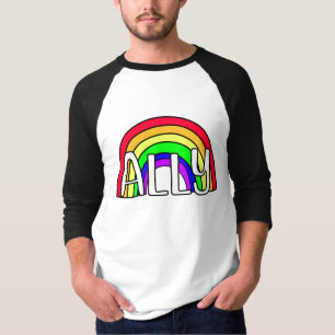 Camiseta Arco-íris LGBTQIA+ Ally Bandeira do Orgulho