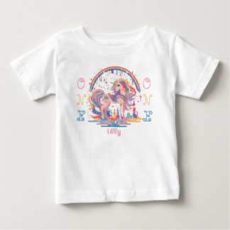 Camiseta Arco-Íris Mágico da Primeira Festa de aniversário
