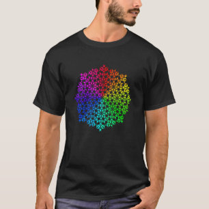 Camiseta Arco-Íris Mandala Lotus Flor Sagrado Geometria Yog