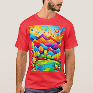 Camiseta Arco-íris Montagens Abstrato Paisagem
