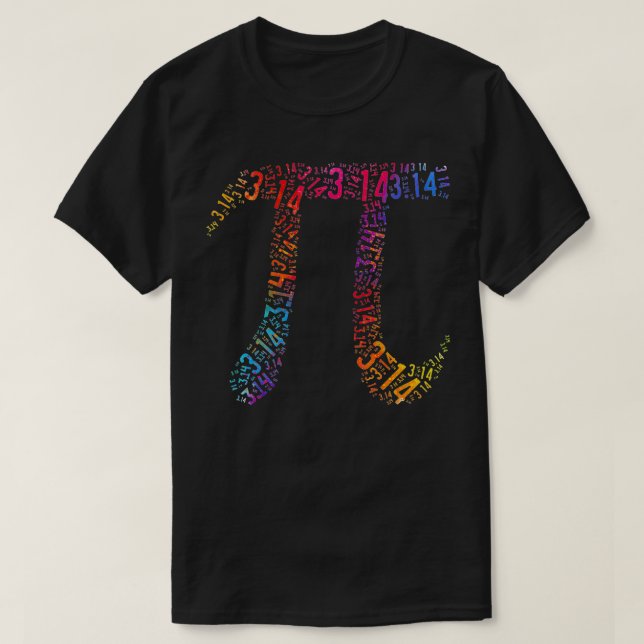 Camiseta Arco-Íris Números Pi Engraçado Pi 314 Professores  (Frente do Design)