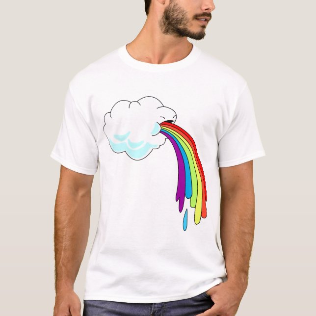Camiseta Arco-Íris Nuvem Puking (Frente)